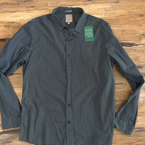 Men's Black Micro-Dot Button-Down Shirt